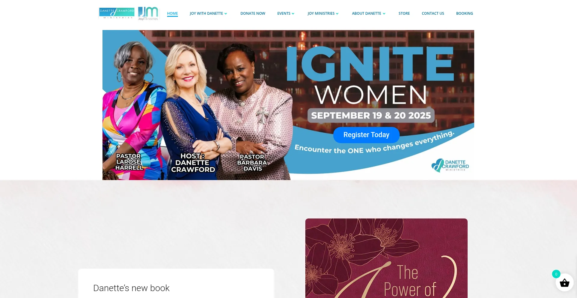 Website screenshot of Danettecrawford.com