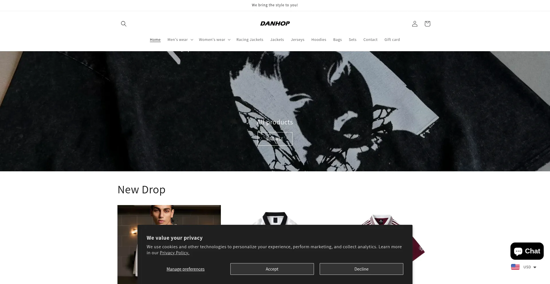 Website screenshot of Danhop.in