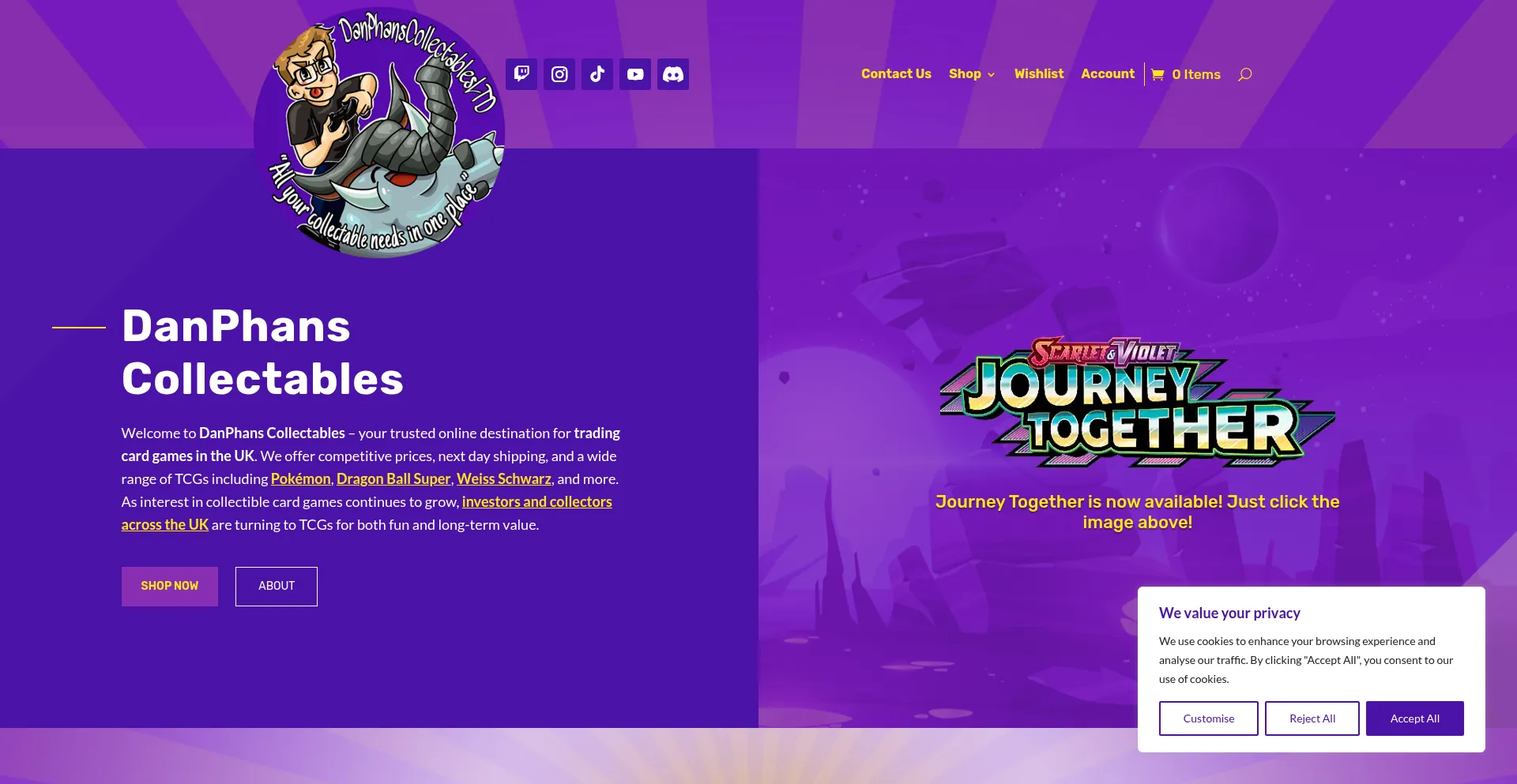 Website screenshot of Danphans.co.uk