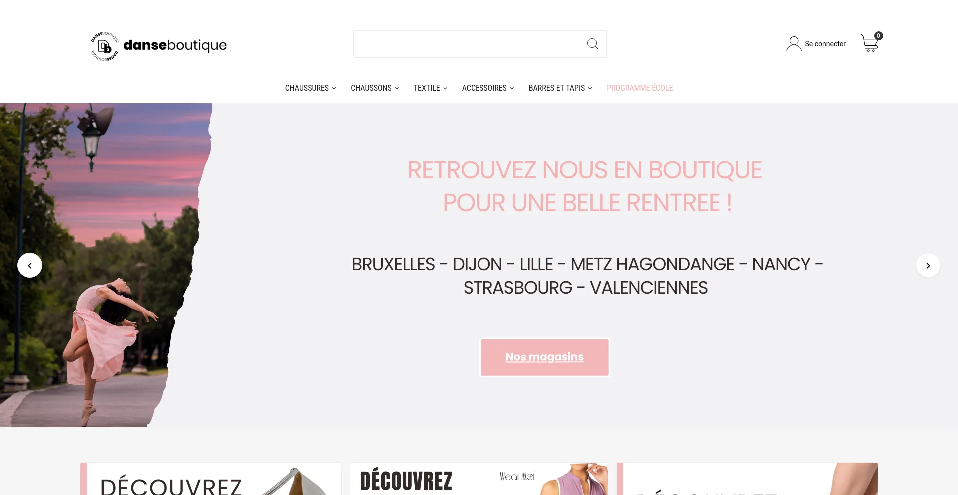 Website screenshot of Danseboutique.com