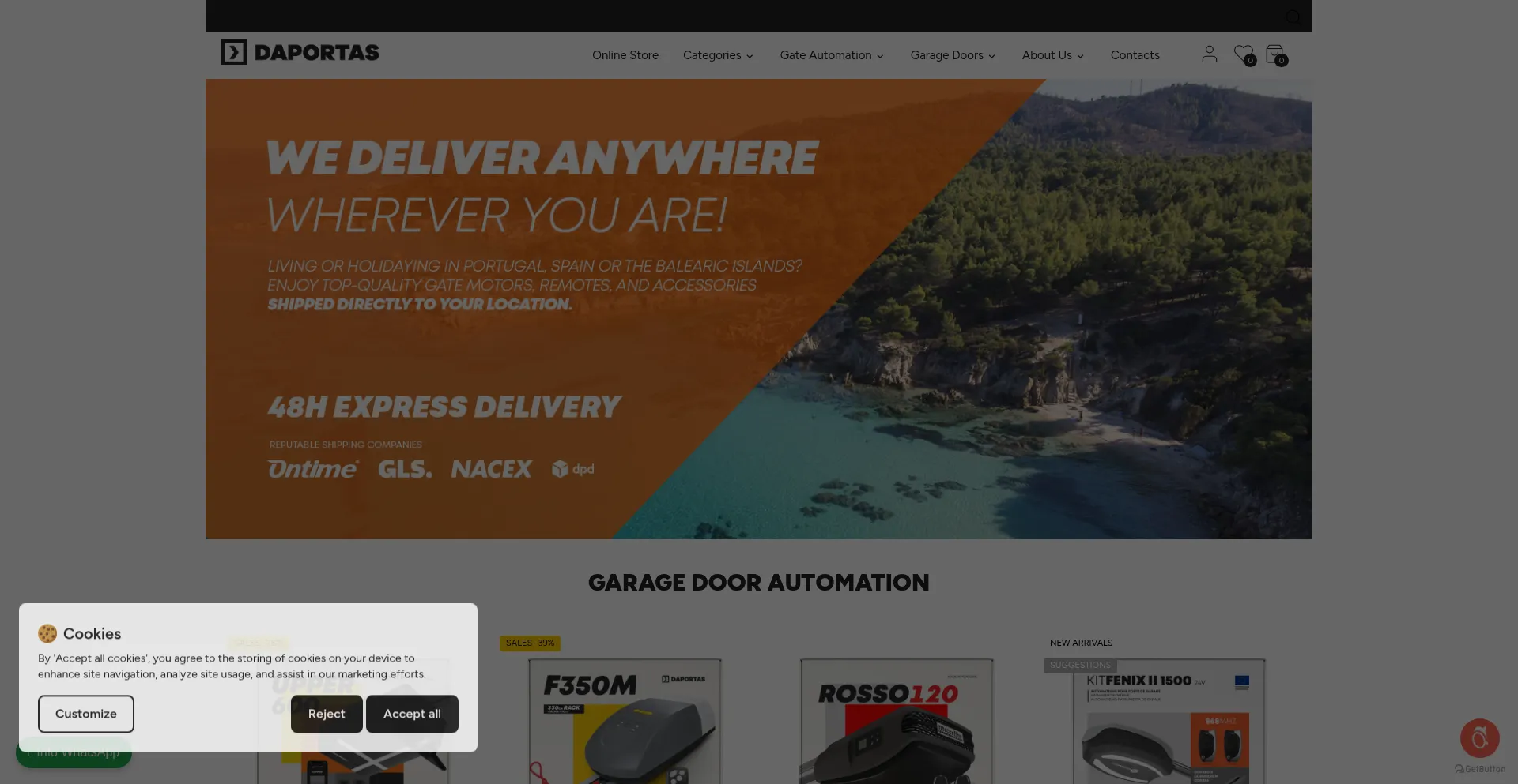 Website screenshot of Daportas.de