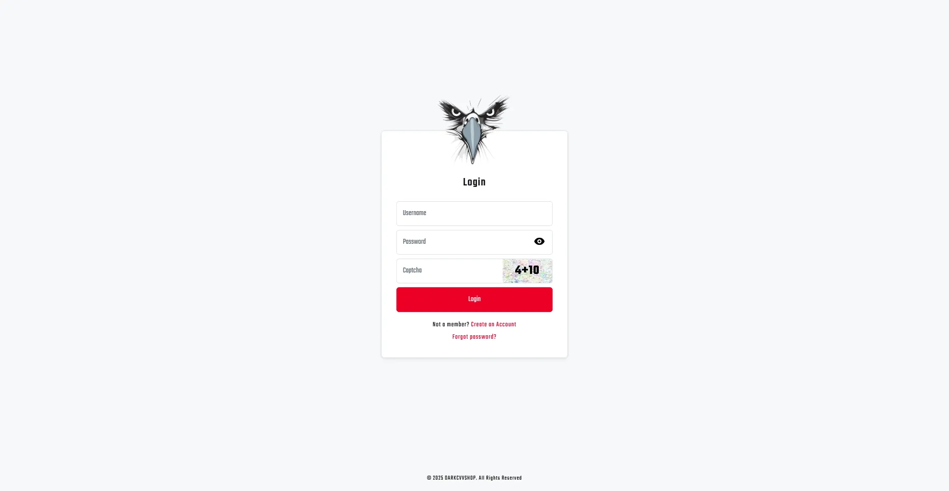 Website screenshot of Darkcvvshop.cc