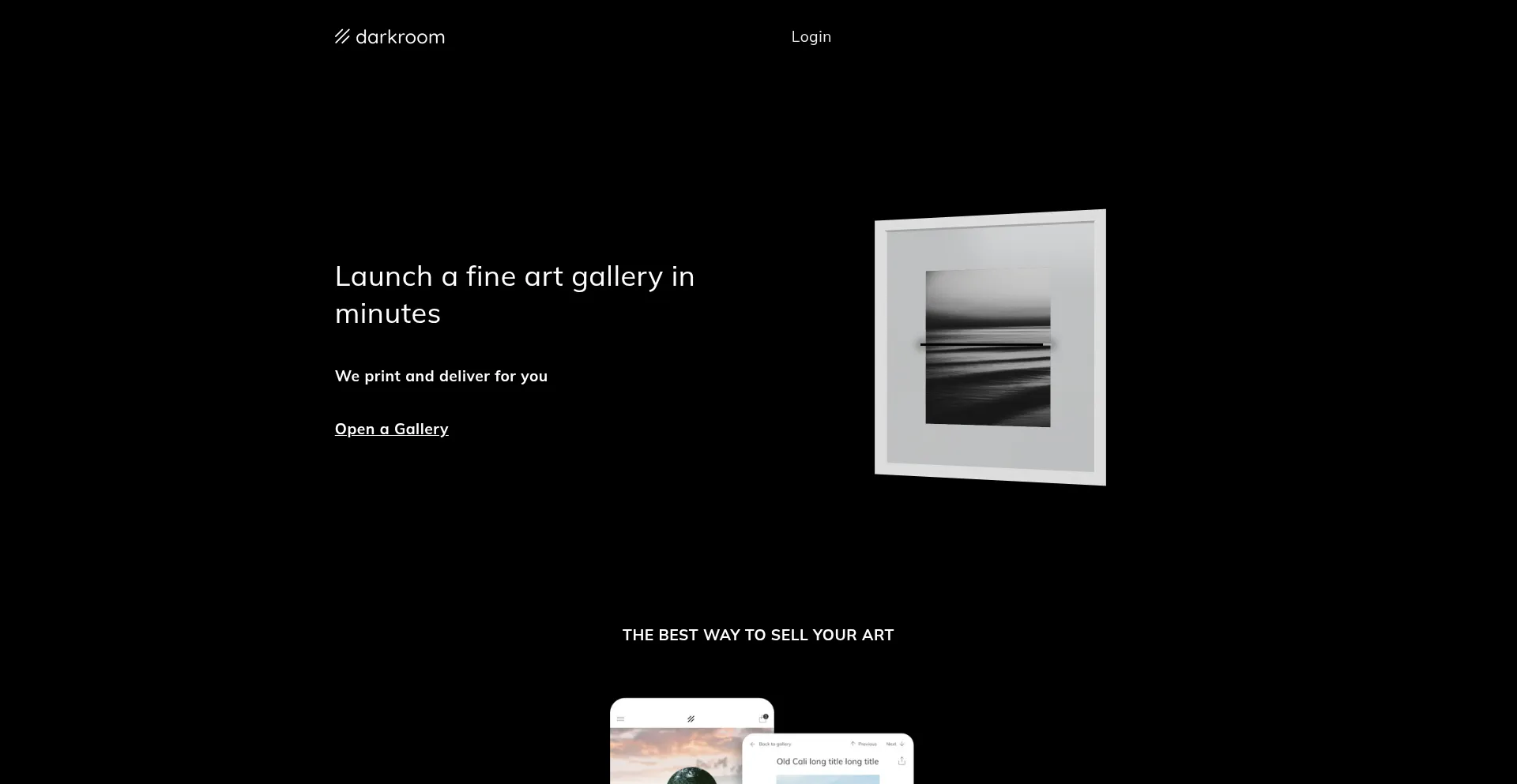 Website screenshot of Darkroom.tech