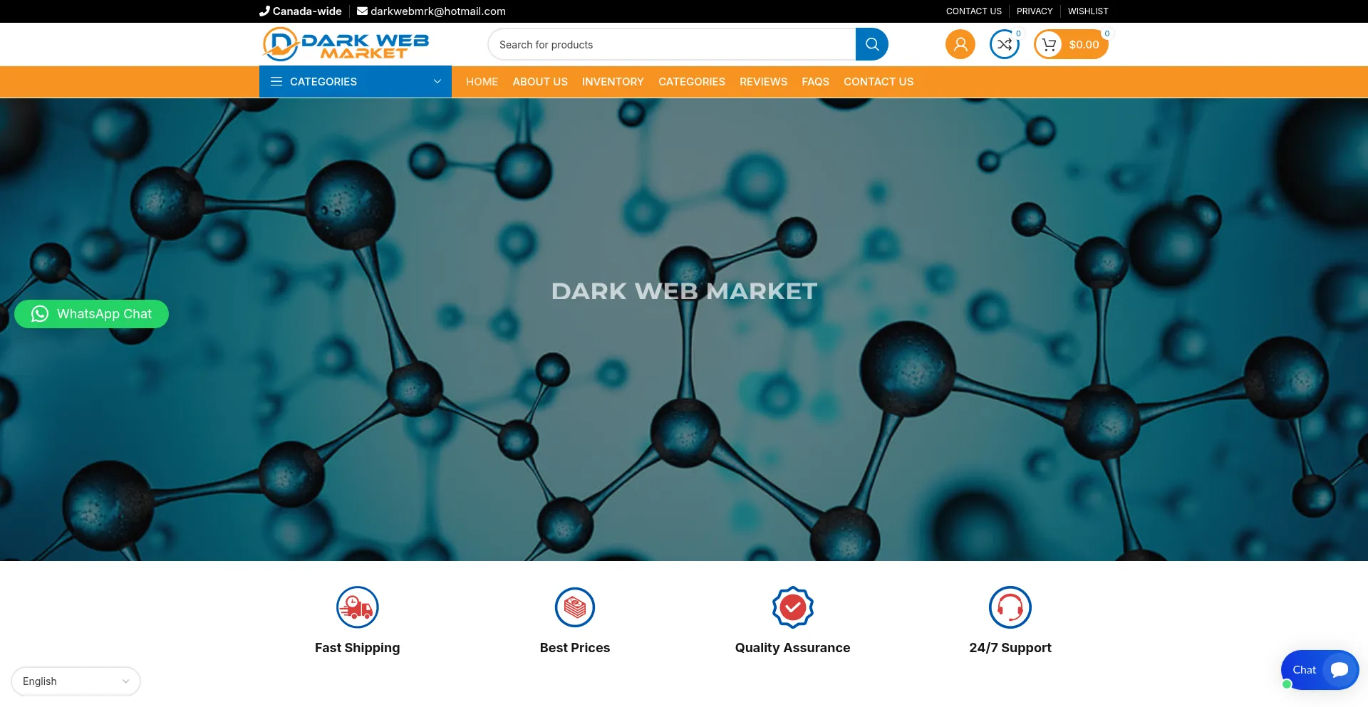 Website screenshot of Darkwebmrk.com
