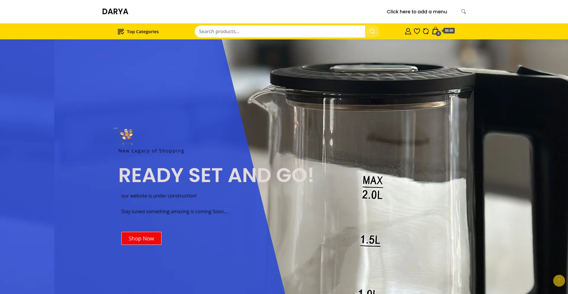 Website screenshot of Daryaproducts.com