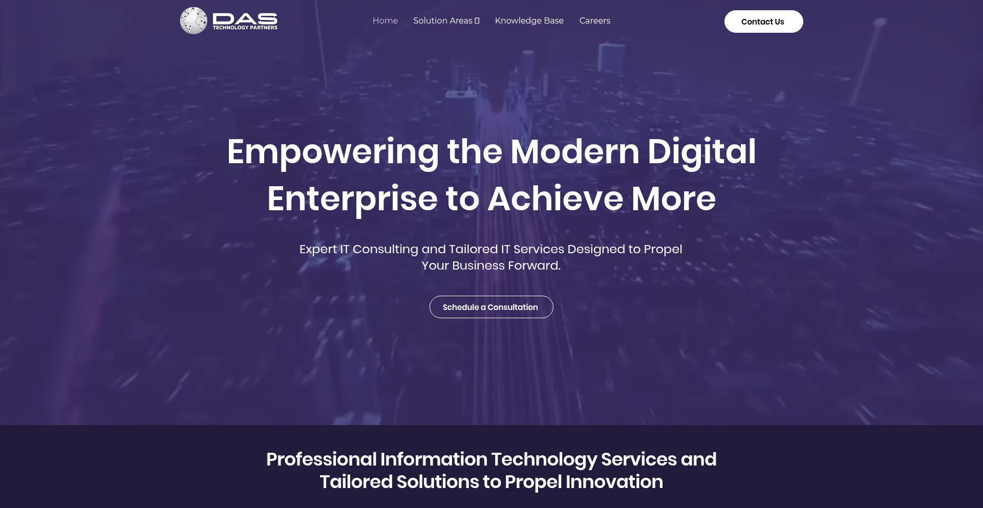 Website screenshot of Dastechnologypartners.com