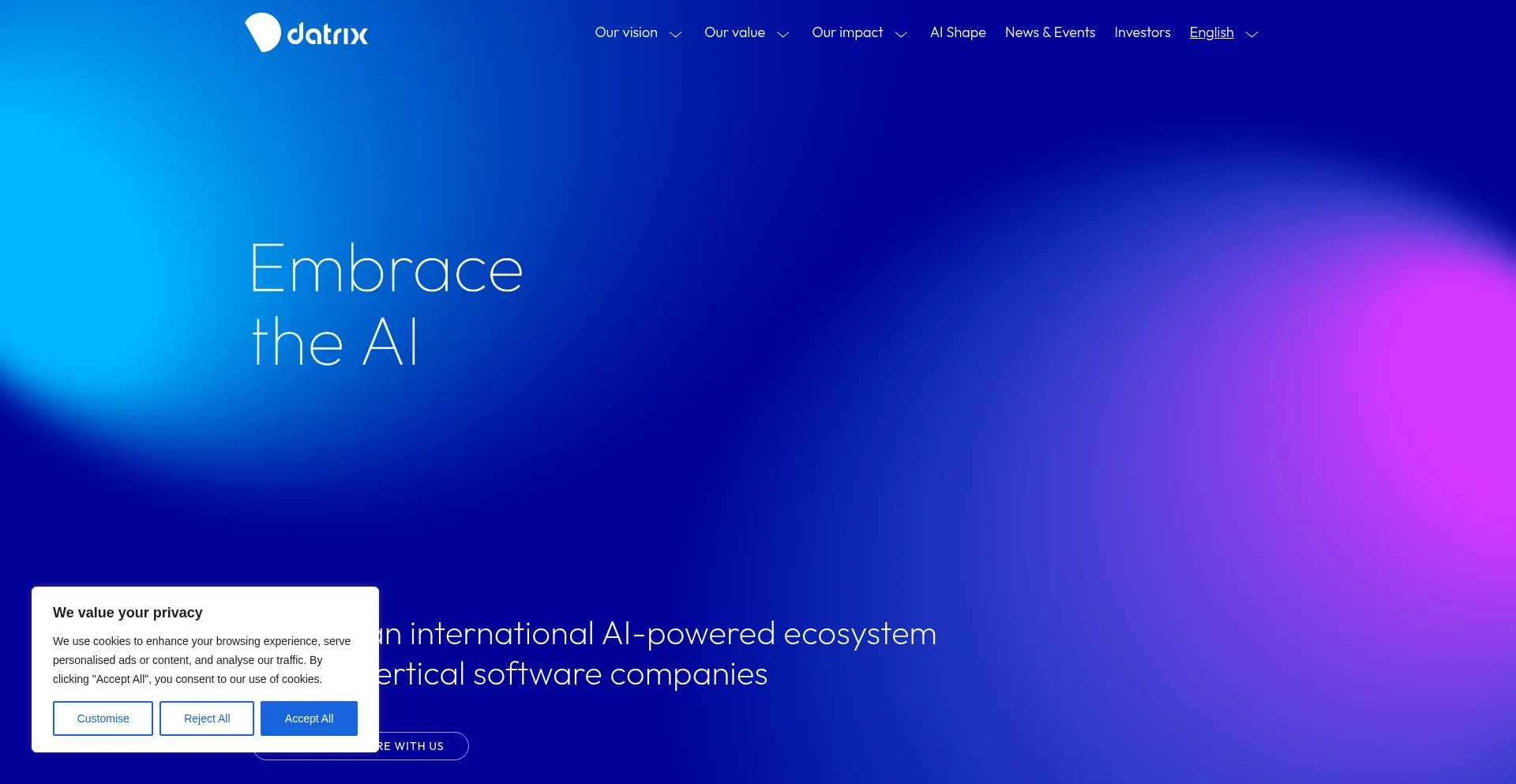 Website screenshot of Datrixgroup.com