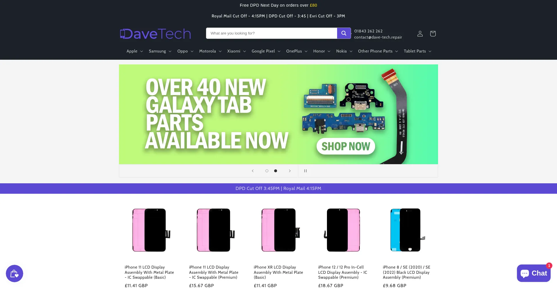 Website screenshot of Dave-tech.repair
