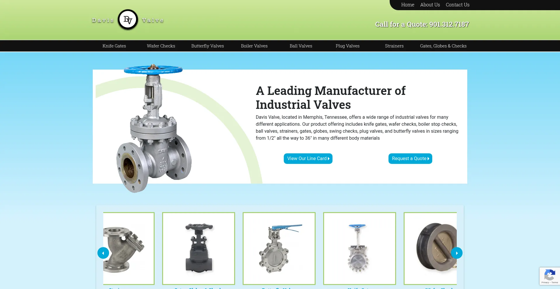 Website screenshot of Davis-valve.com
