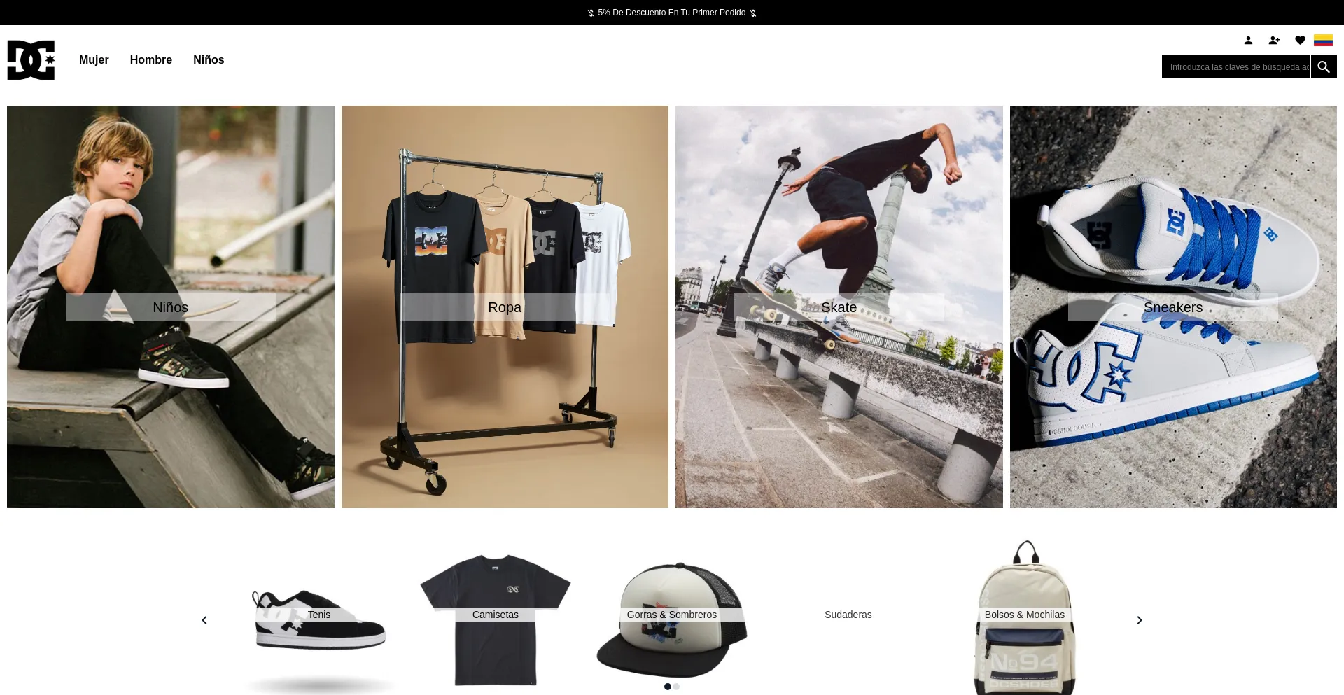 Website screenshot of Dc-shoes.co