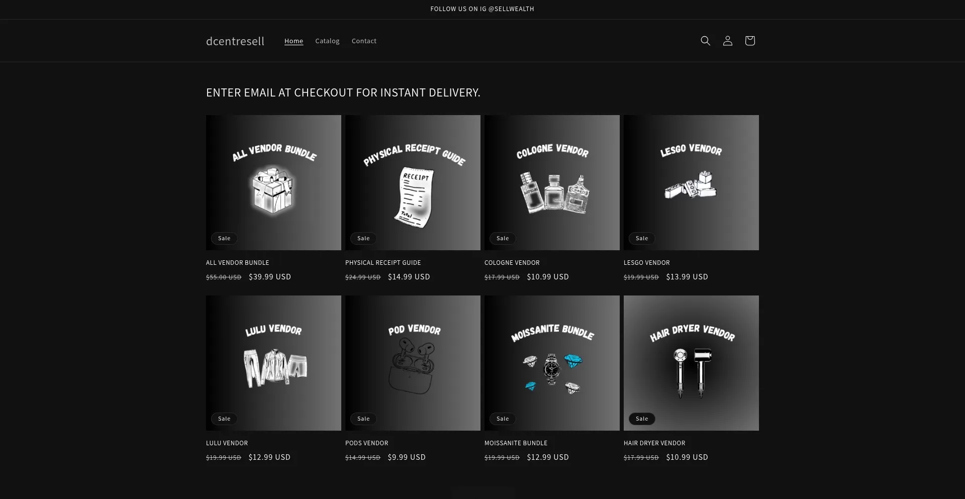 Website screenshot of Dcentresell.com