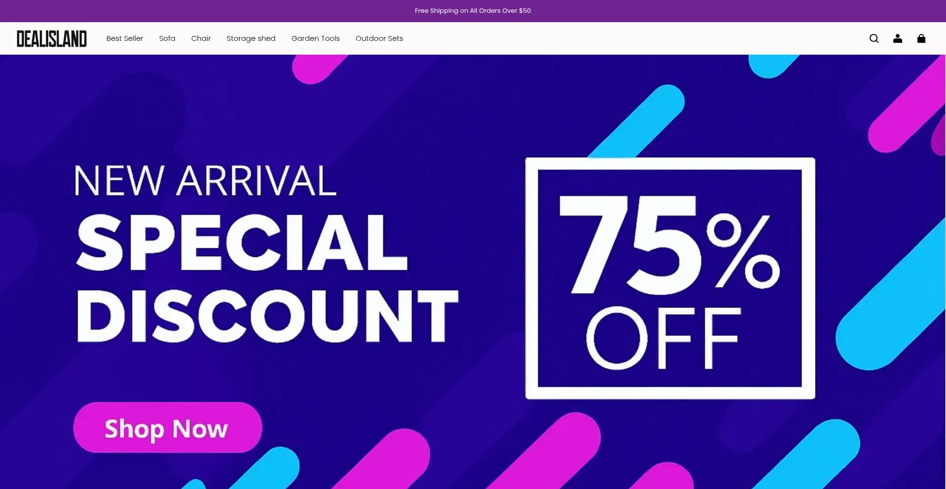 Website screenshot of Dealisland.co