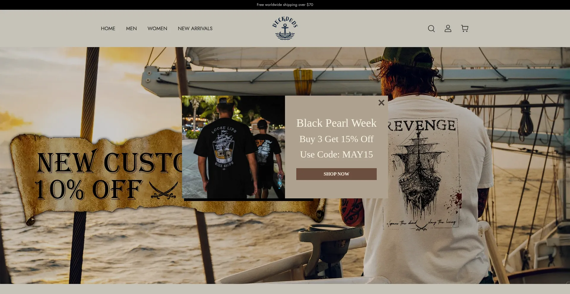 Website screenshot of Deckduds.com