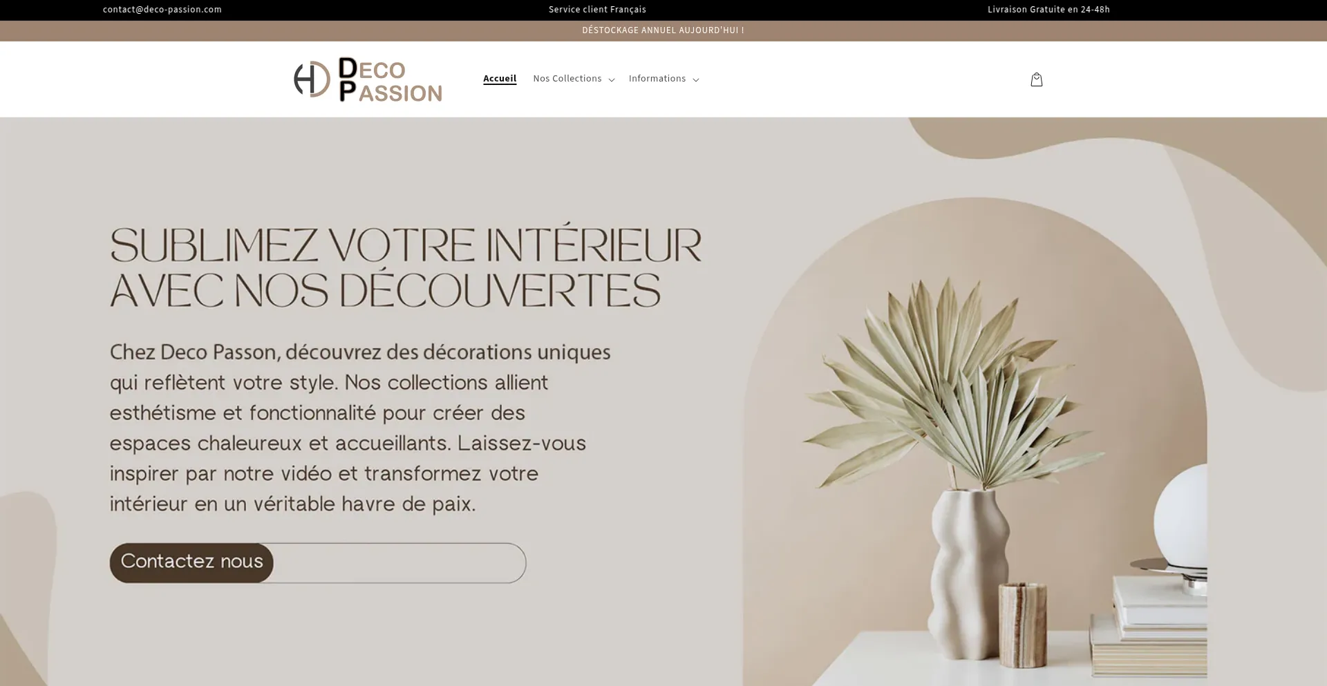 Website screenshot of Deco-passion.com