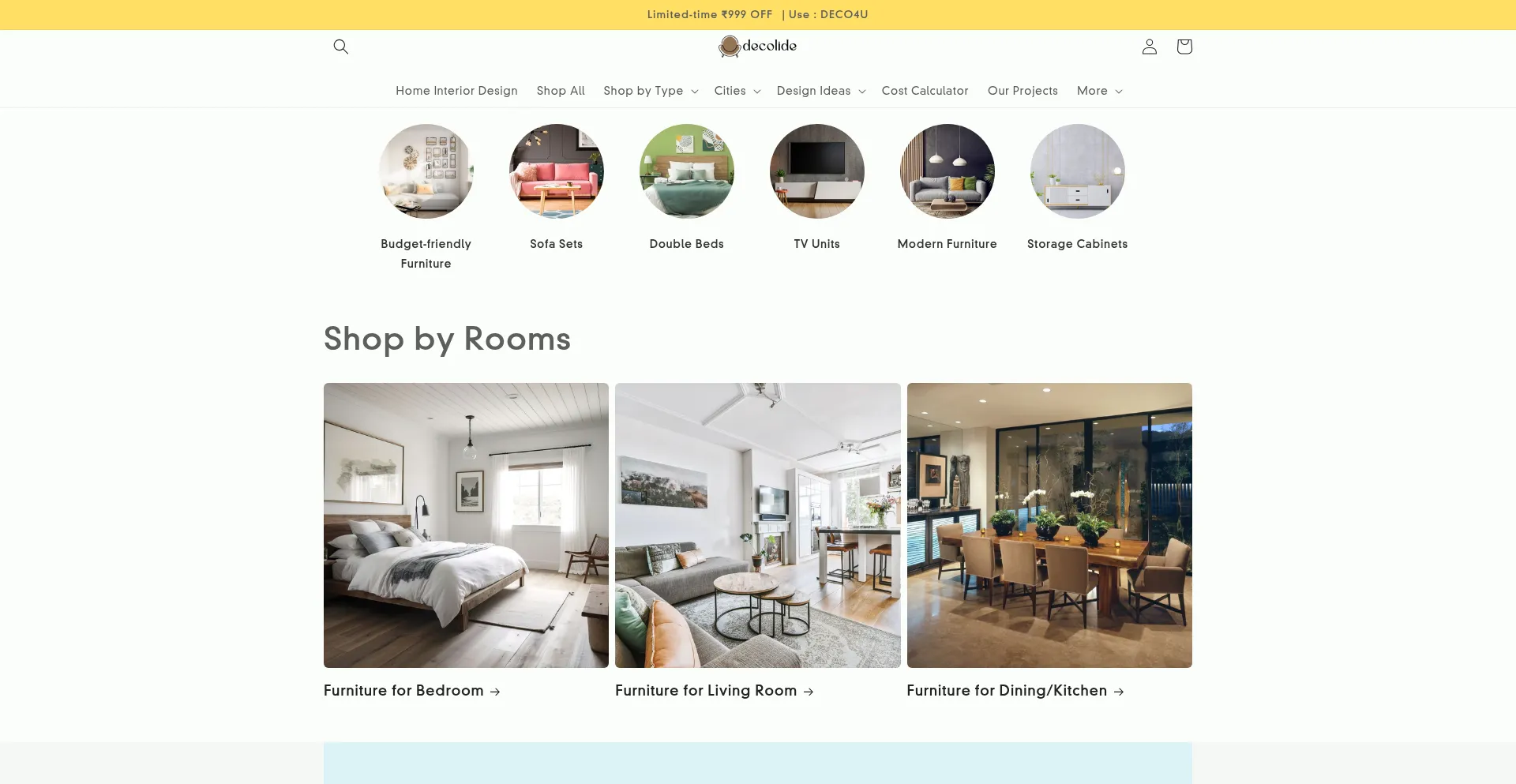 Website screenshot of Decolide.com