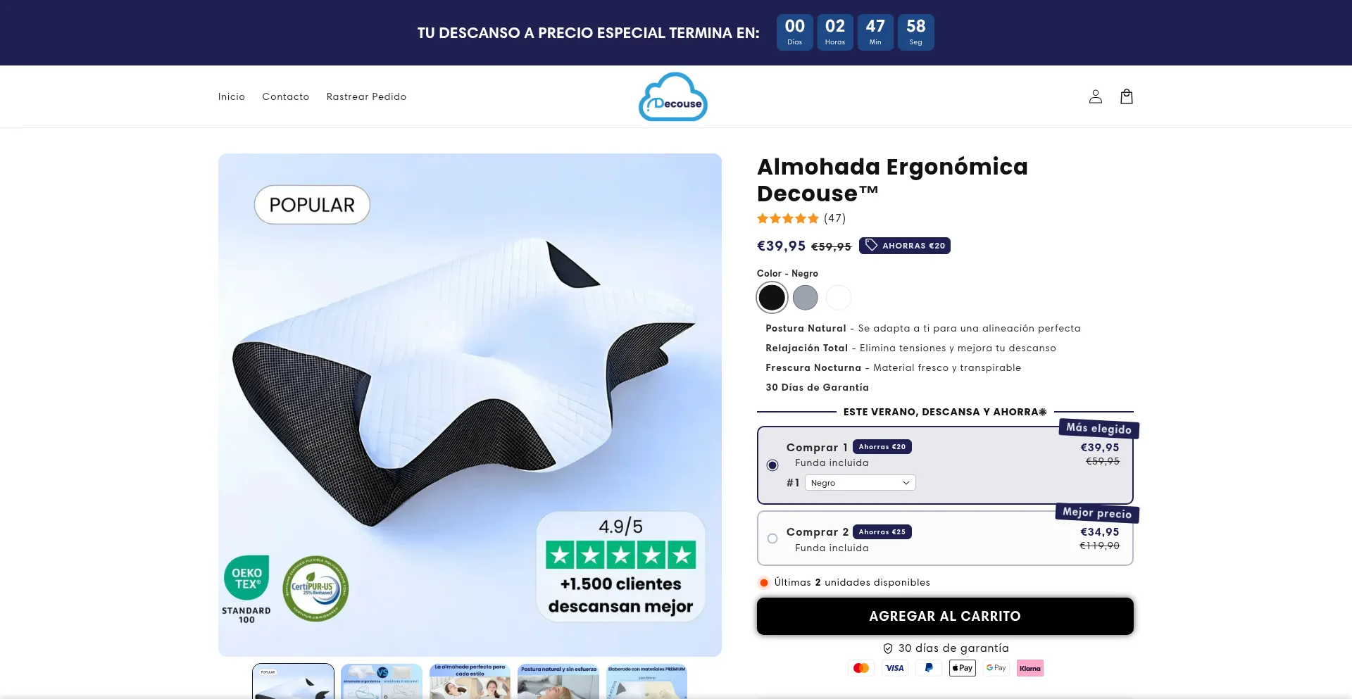Website screenshot of Decouse.store