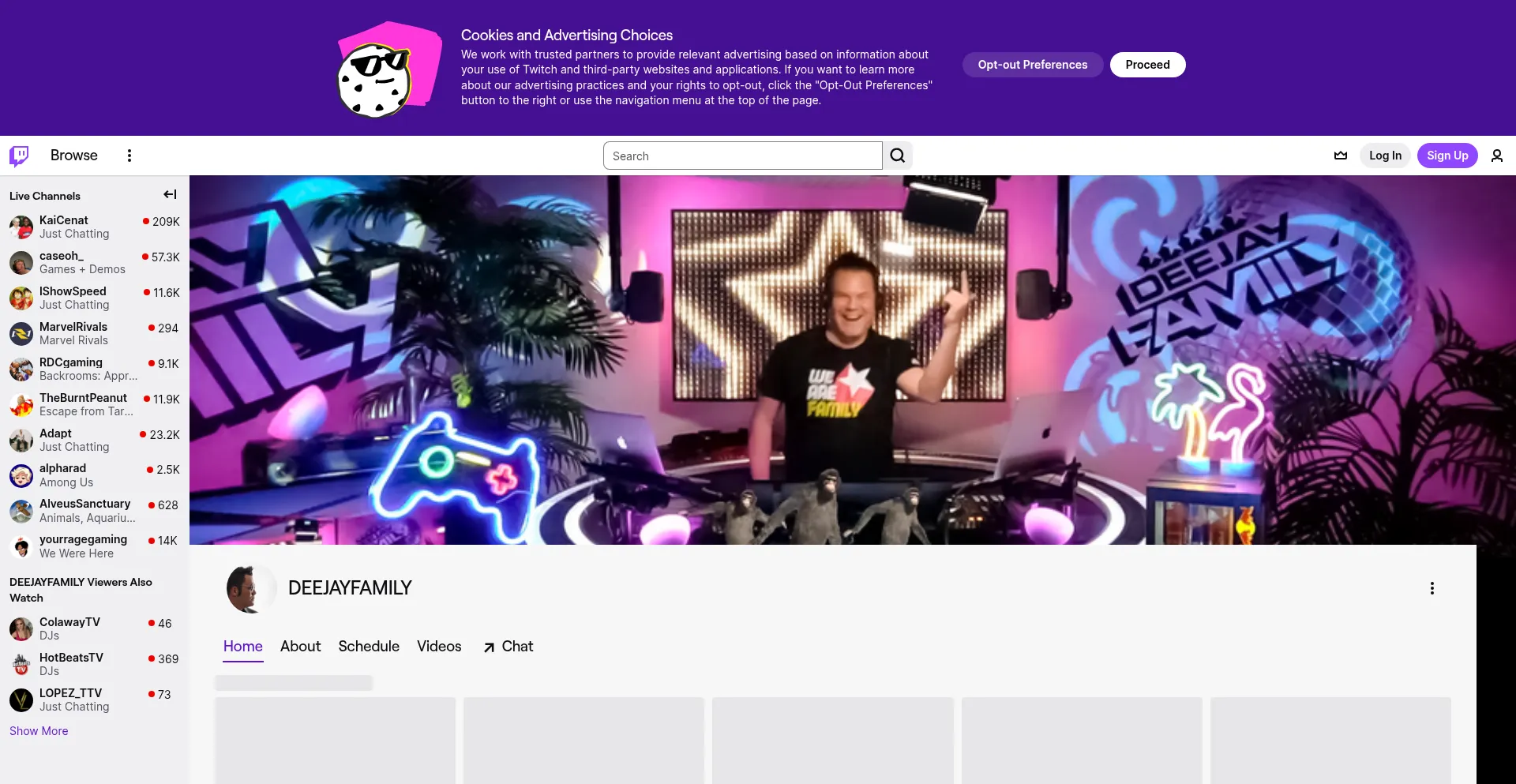 Website screenshot of Deejayfamily.com