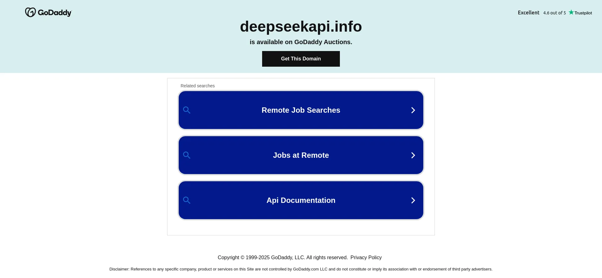 Website screenshot of Deepseekapi.info