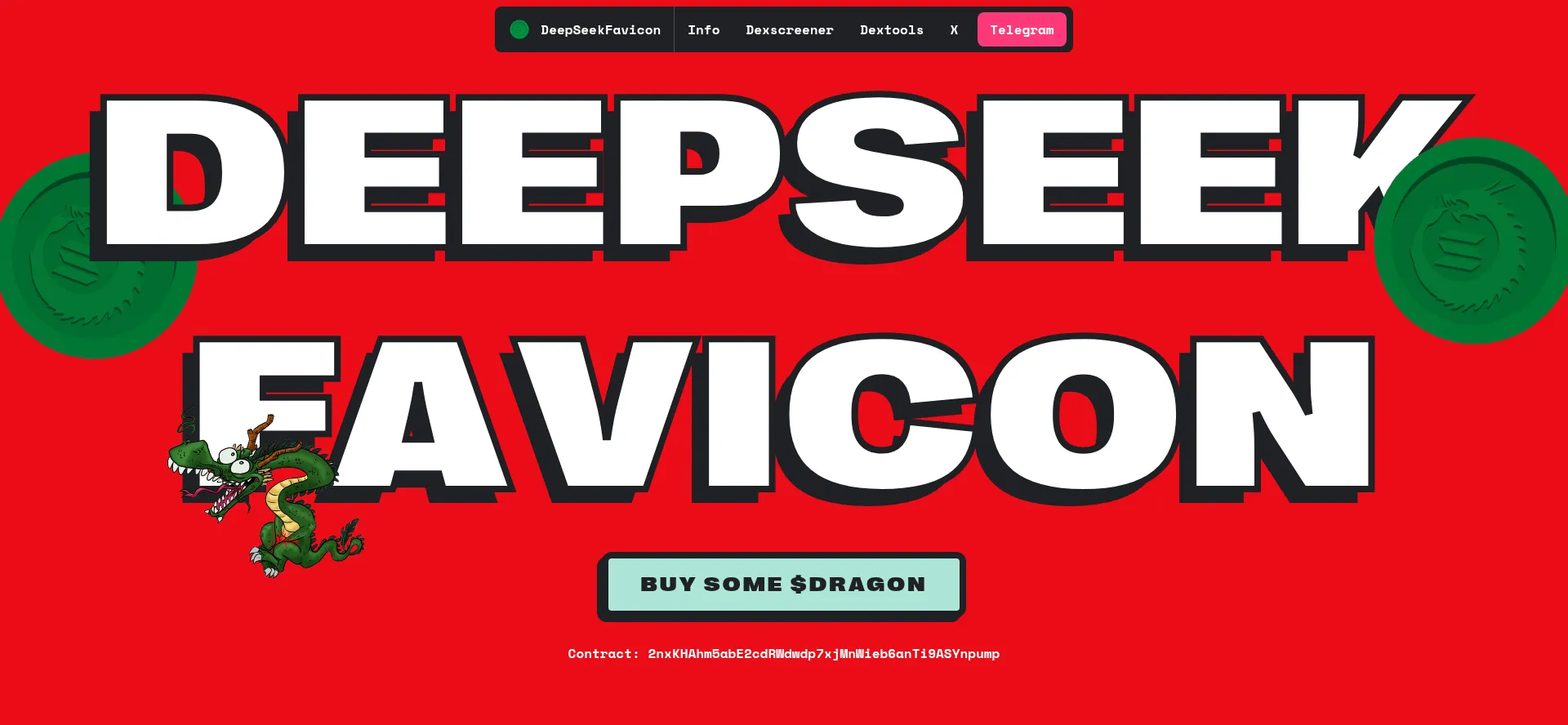 Website screenshot of Deepseeksolana.fun