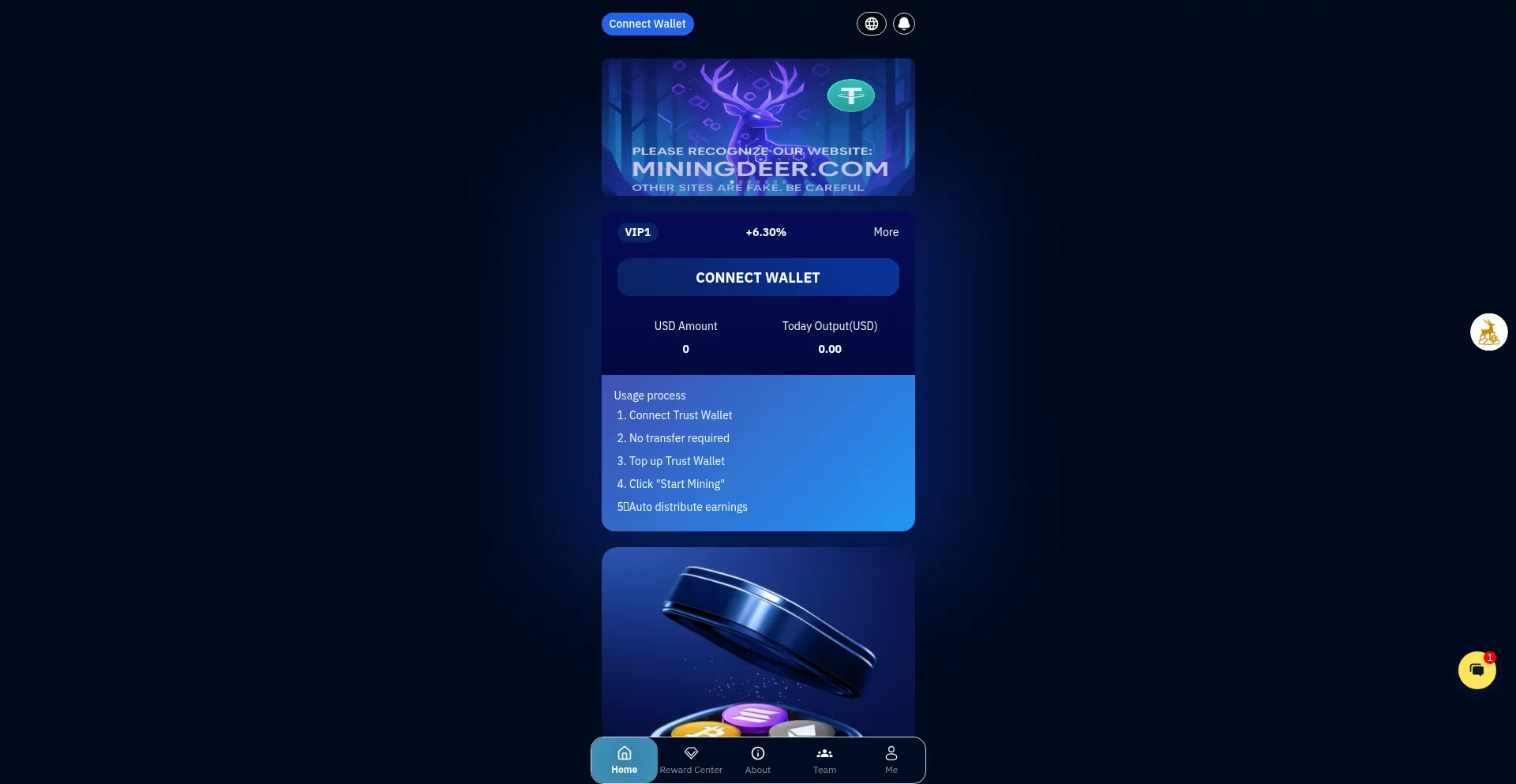 Website screenshot of Deermining.com