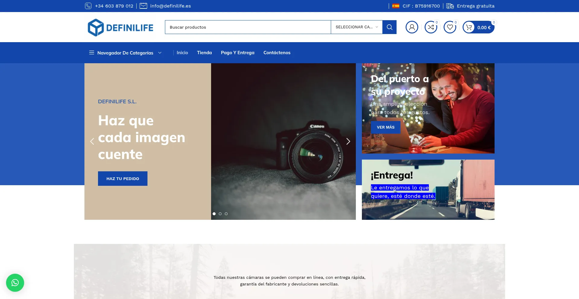 Website screenshot of Definilife.es