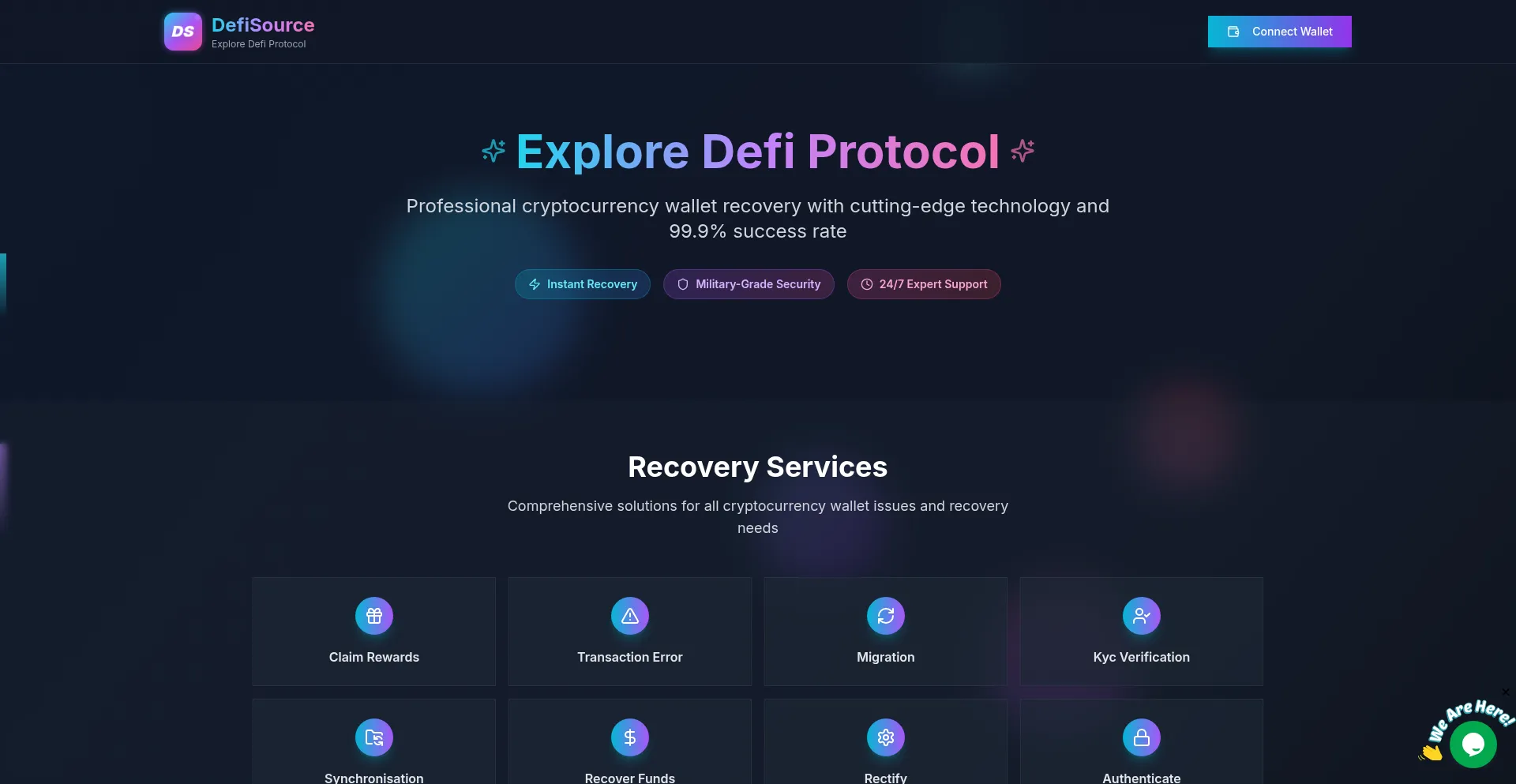 Website screenshot of Defisource.dev