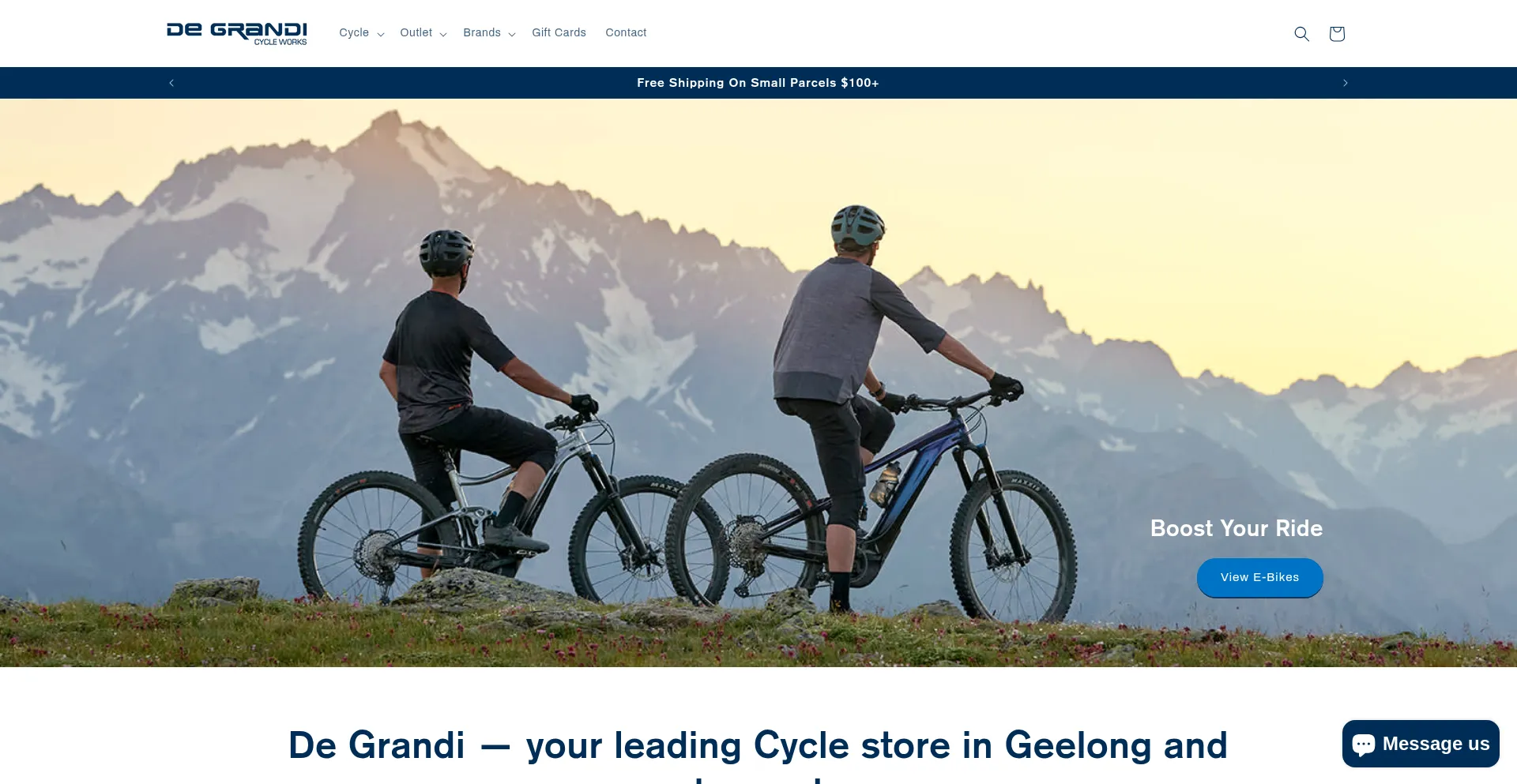 Website screenshot of Degrandi.com.au