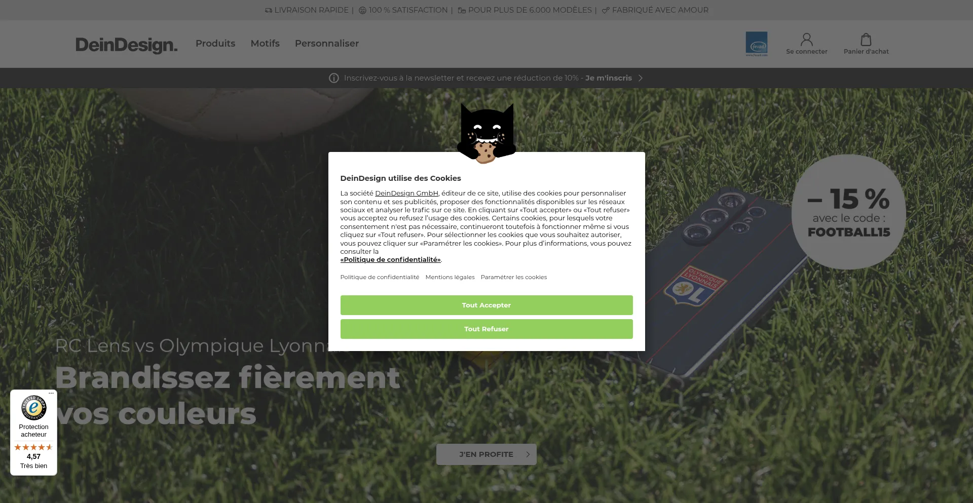 Website screenshot of Deindesign.fr