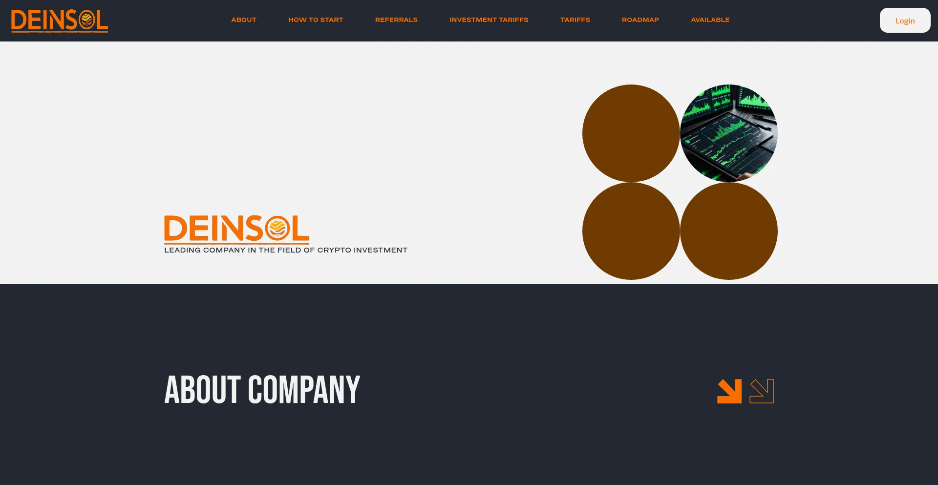 Website screenshot of Deinsol.com