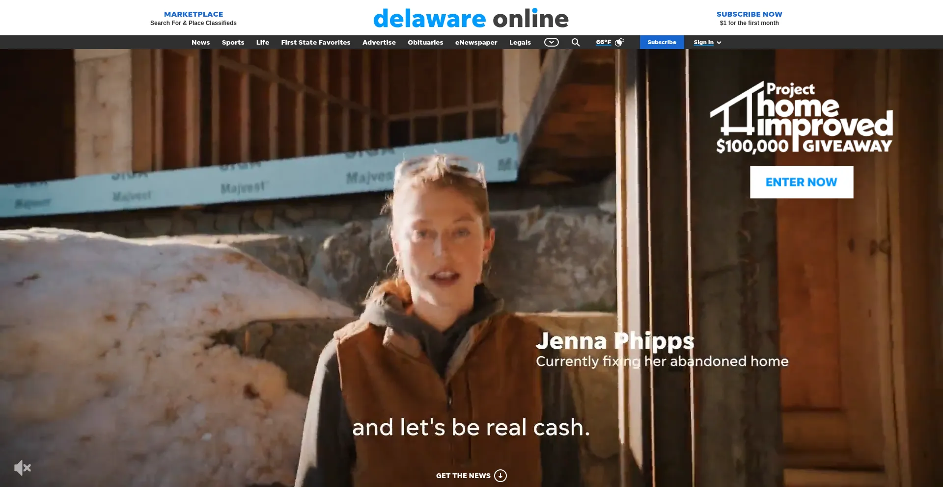 Website screenshot of Delawareonline.com
