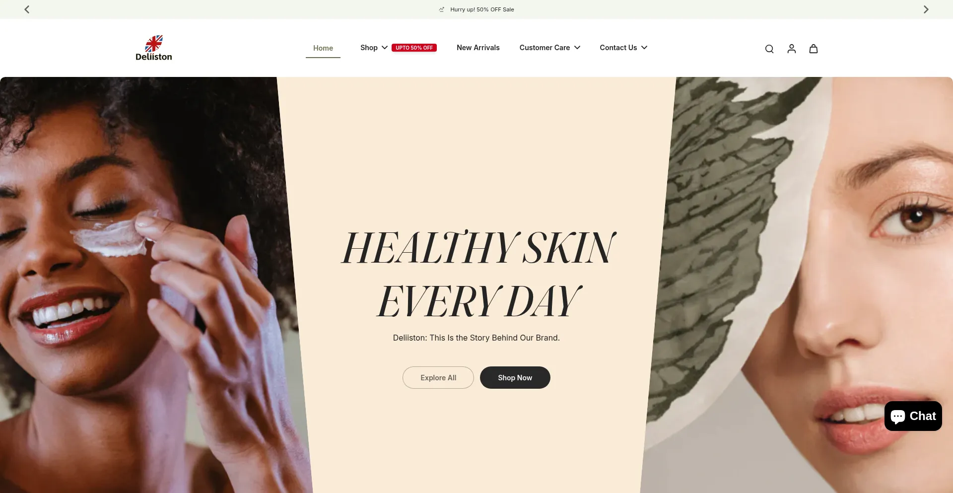 Website screenshot of Deliiston.com