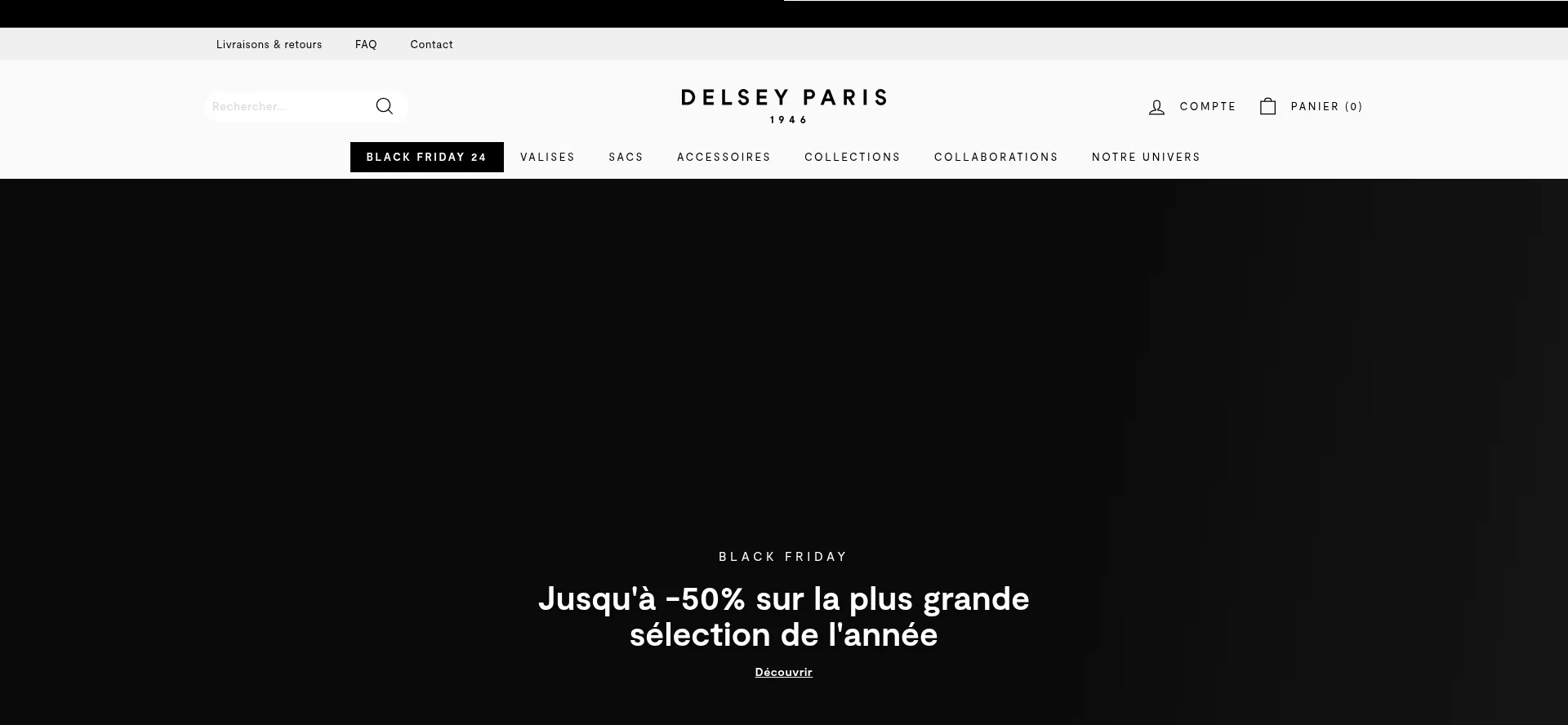 Website screenshot of Delsey.com