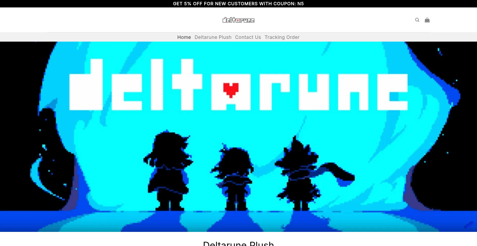 Website screenshot of Deltaruneplushies.com