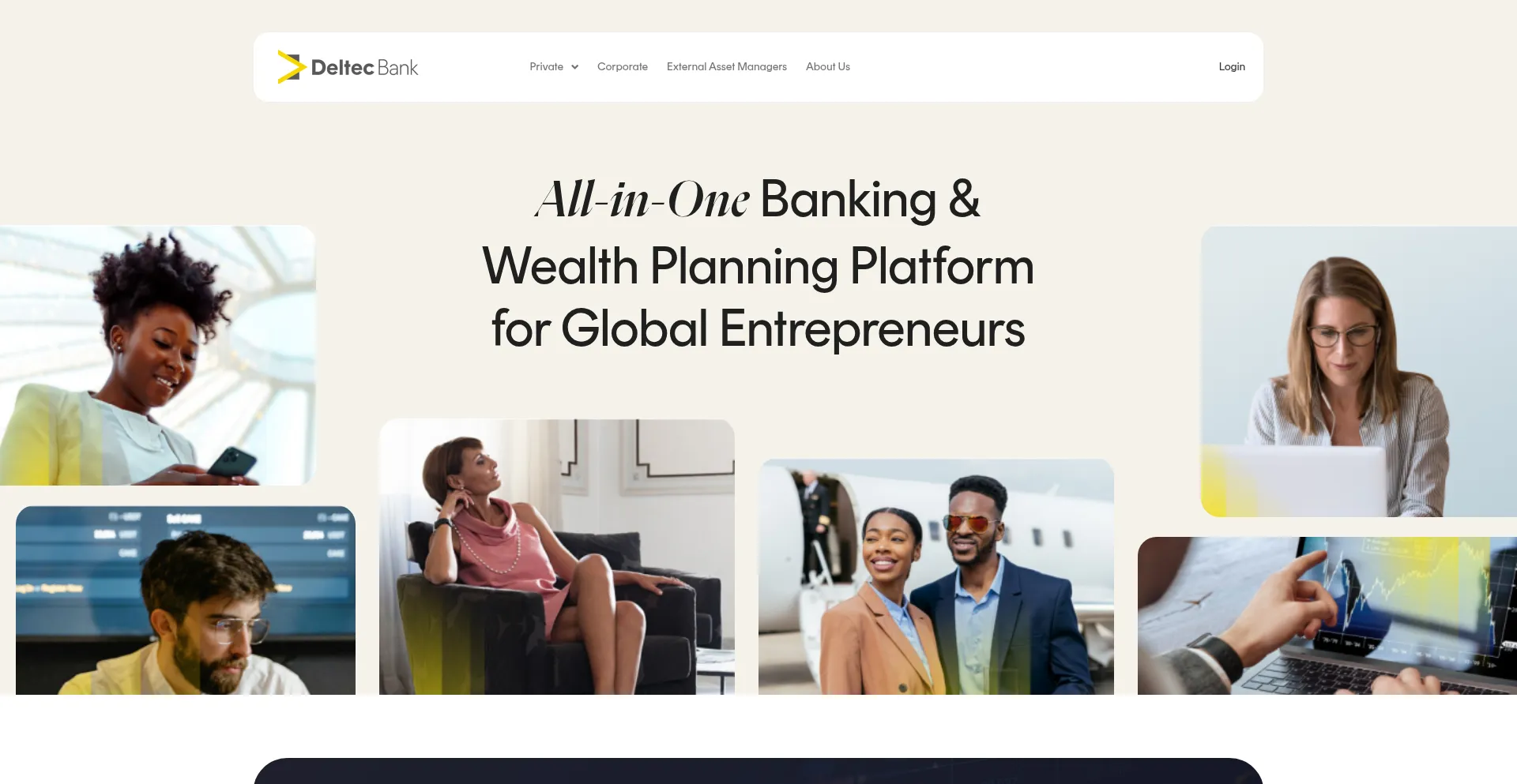 Website screenshot of Deltecbank.com