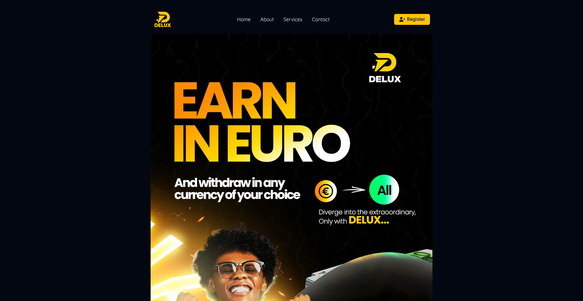 Website screenshot of Delux.com.ng