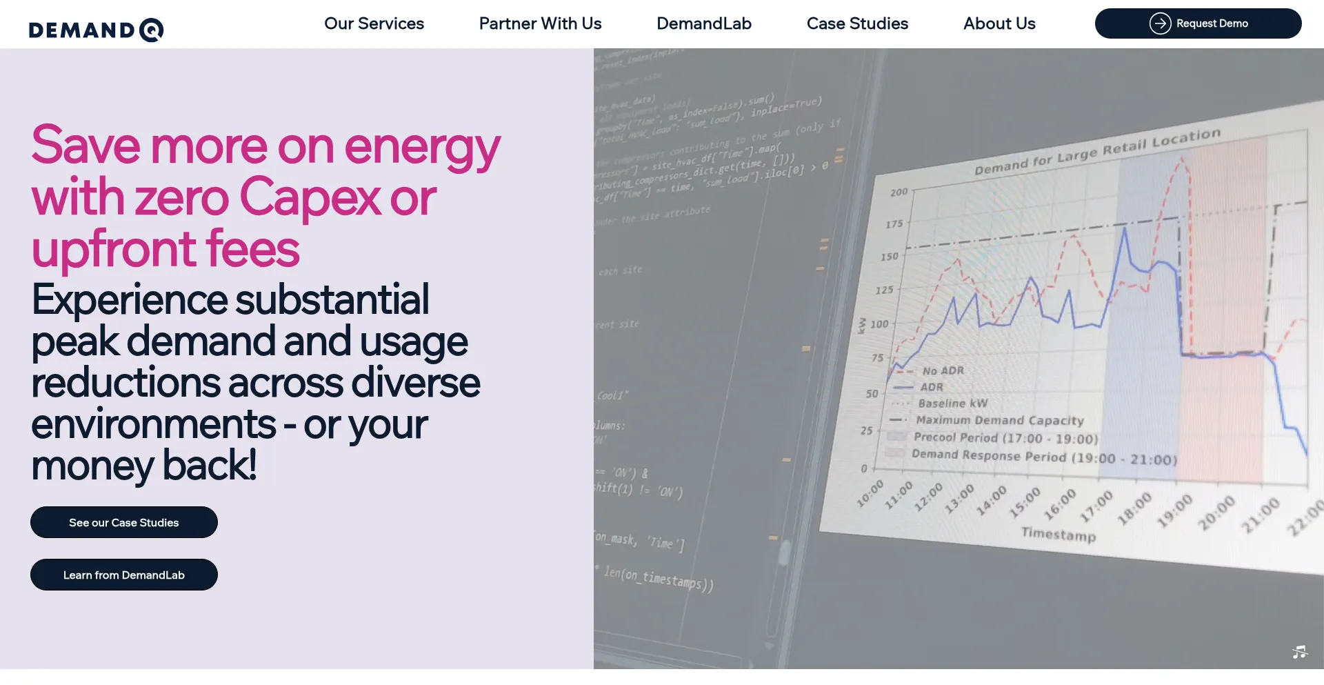Website screenshot of Demandq.ai