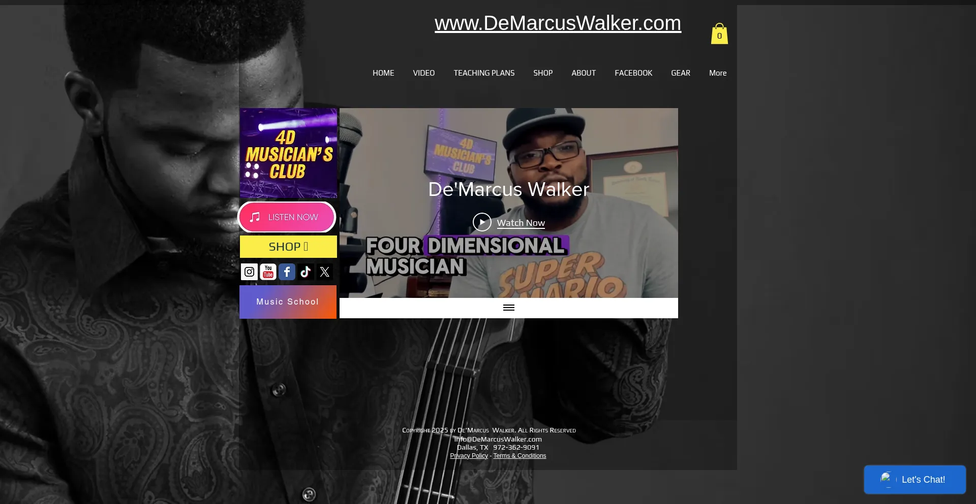 Website screenshot of Demarcuswalker.com