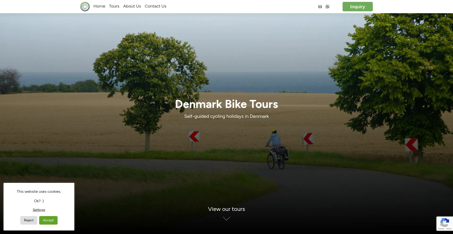 Website screenshot of Denmarkbiketours.com