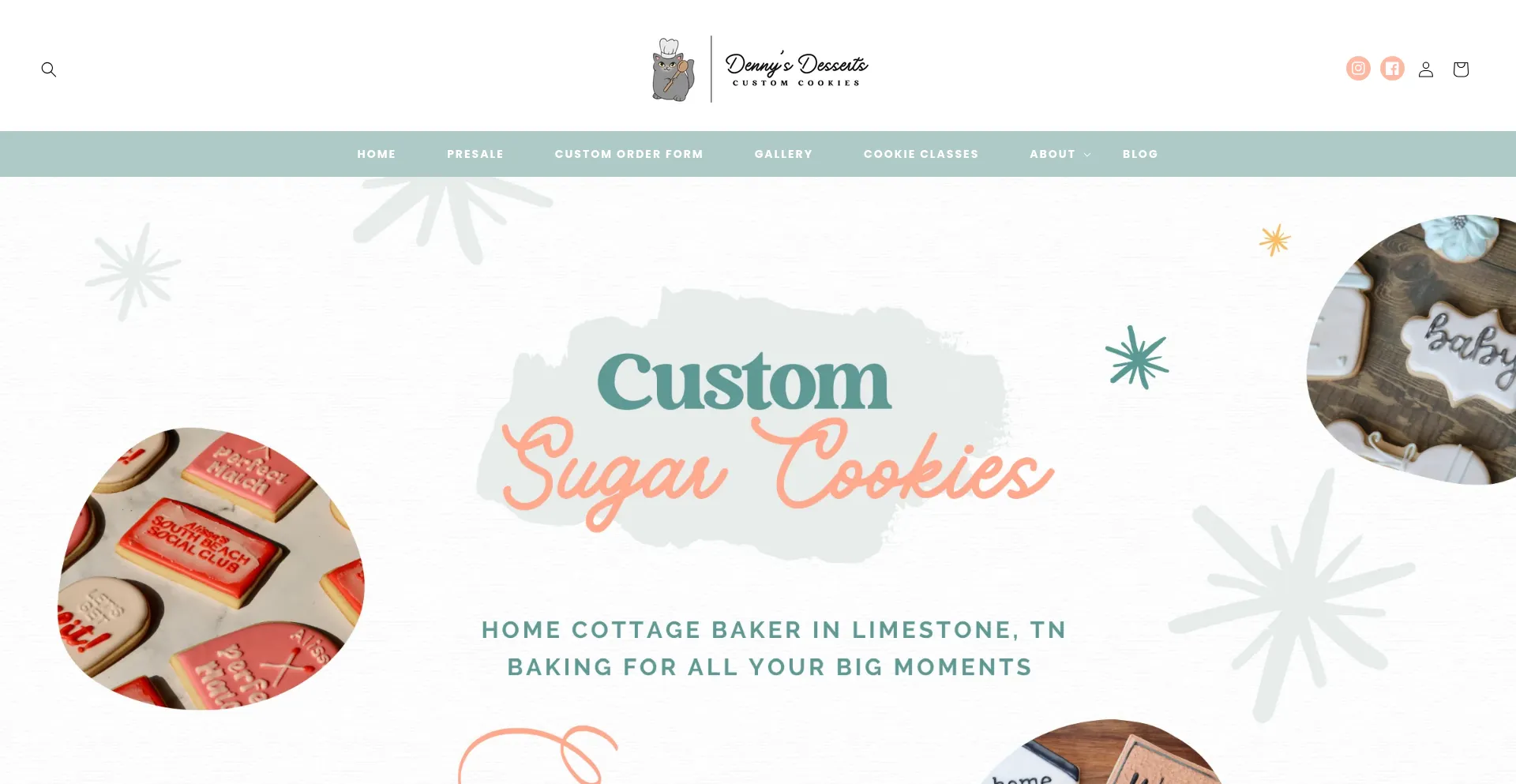 Website screenshot of Dennysdesserts.com