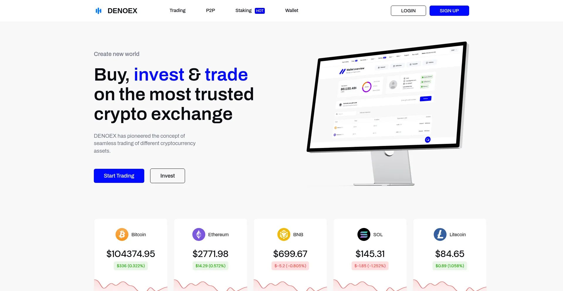 Website screenshot of Denoex.com