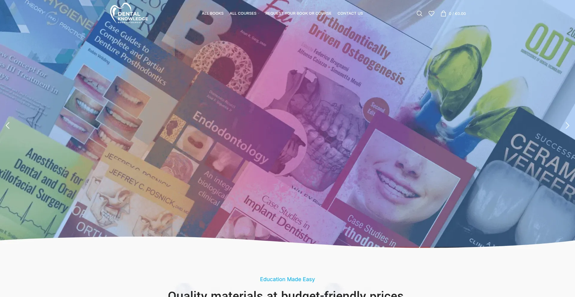 Website screenshot of Dentalknowledges.com