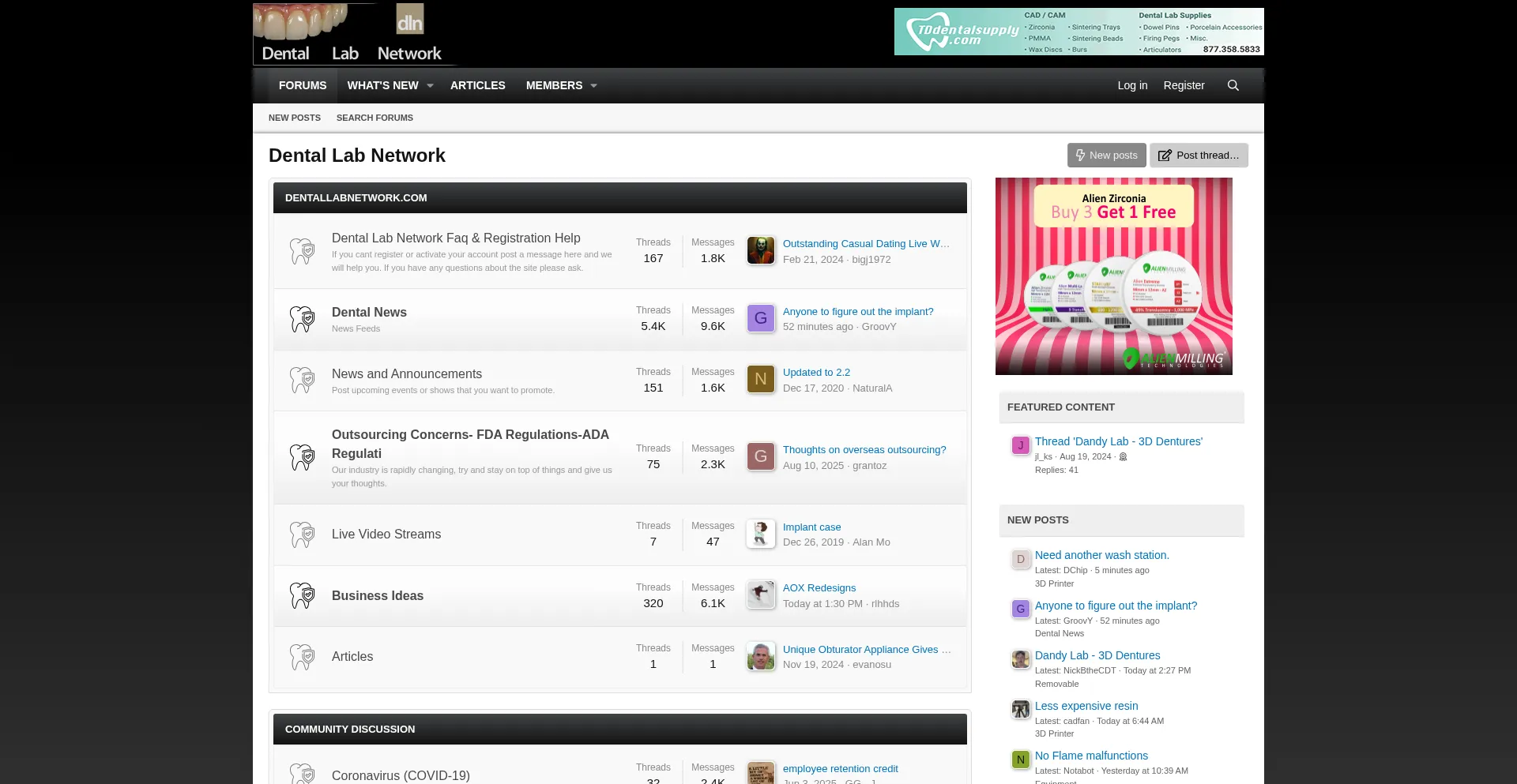 Website screenshot of Dentallabnetwork.com