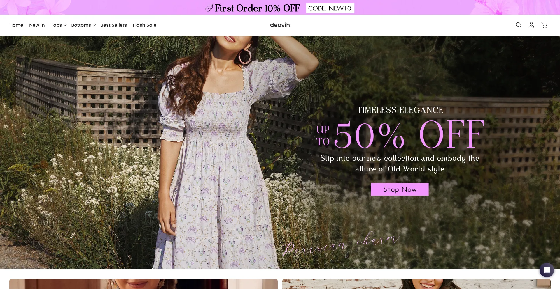 Website screenshot of Deovih.com