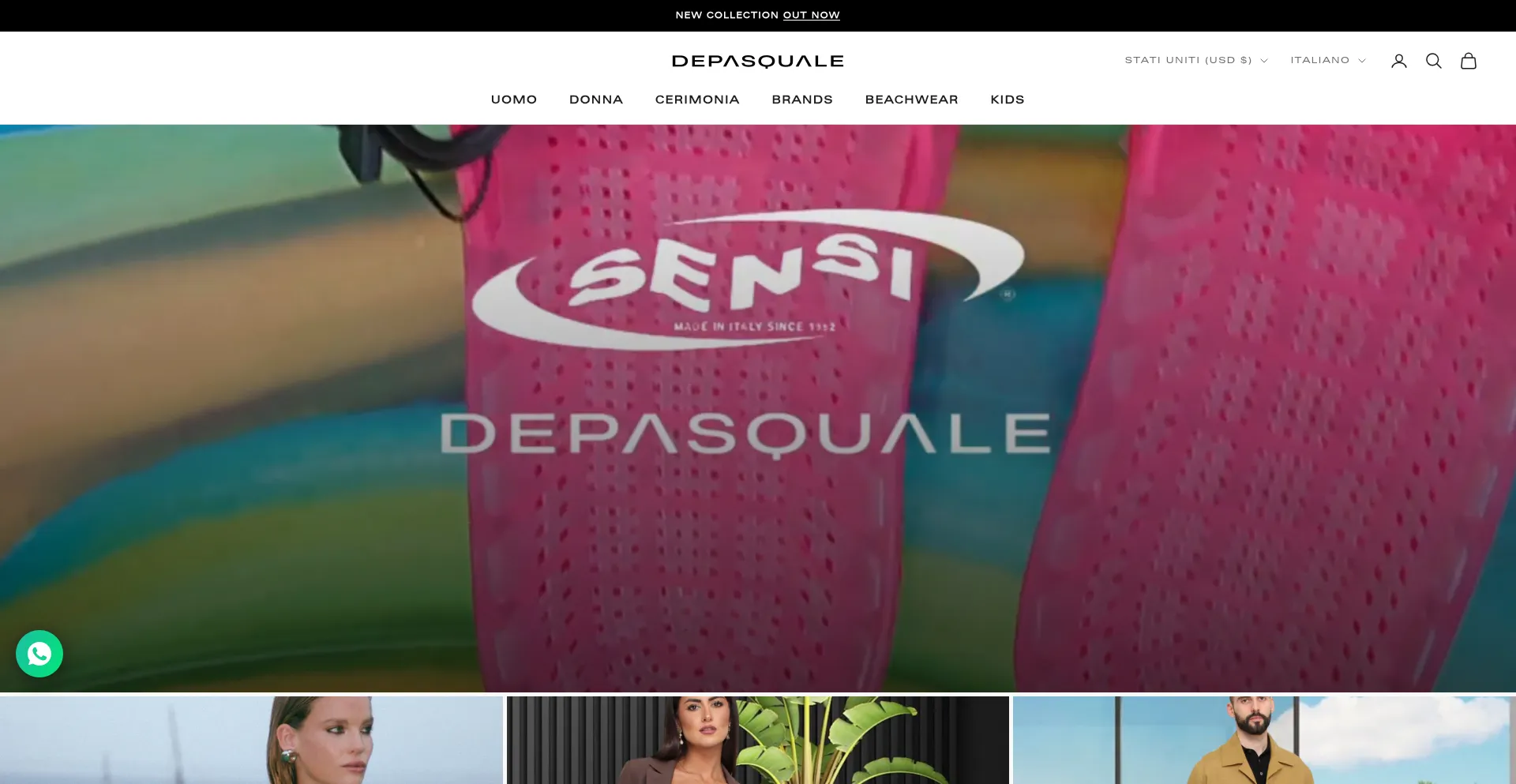 Website screenshot of Depasqualeboutique.com