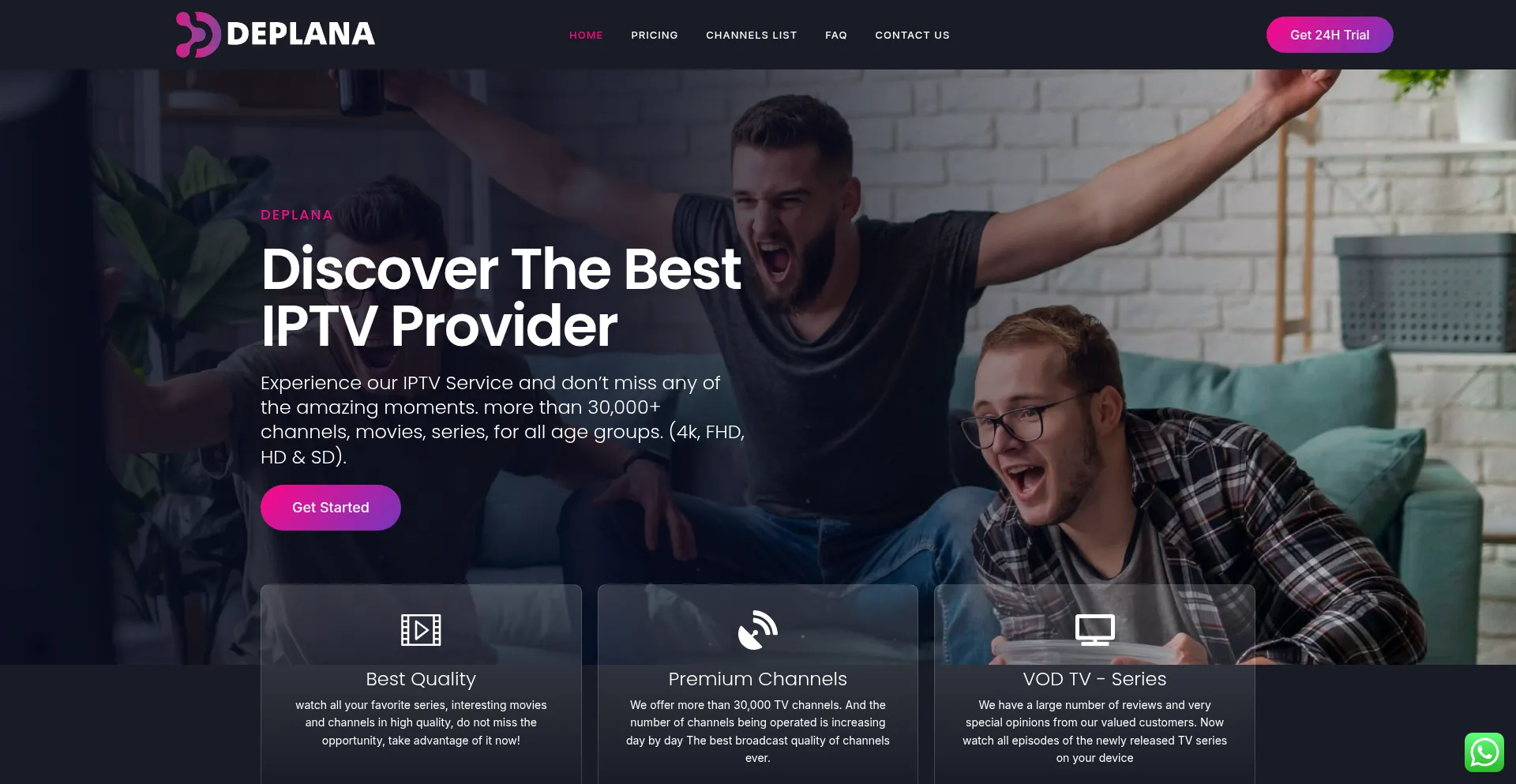 Website screenshot of Deplana.com