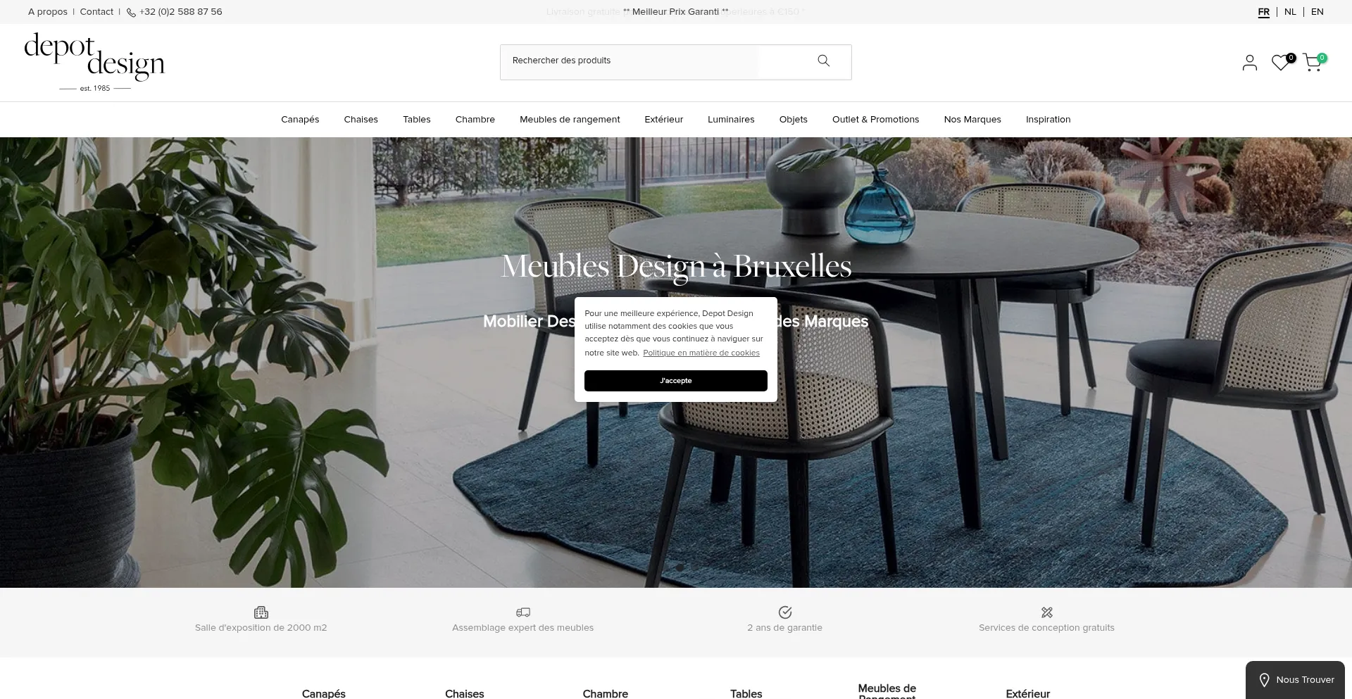 Website screenshot of Depot-design.eu