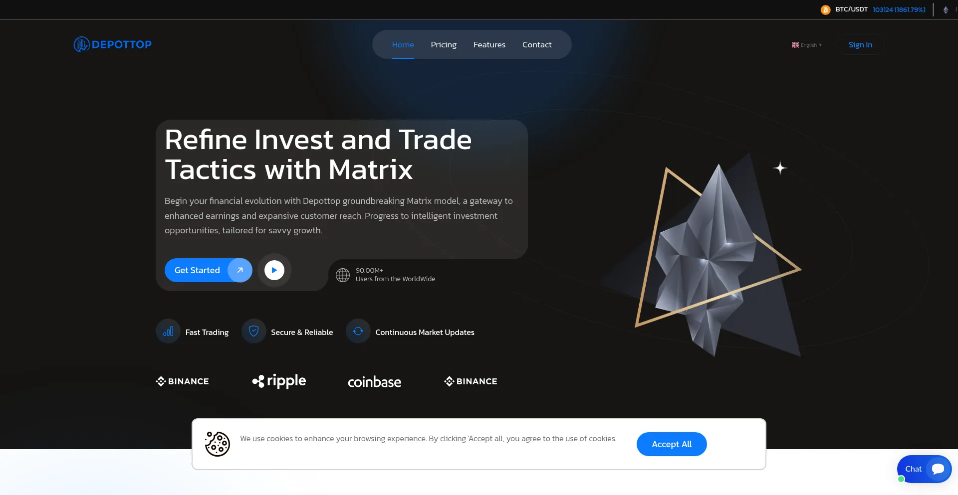 Website screenshot of Depottop.com