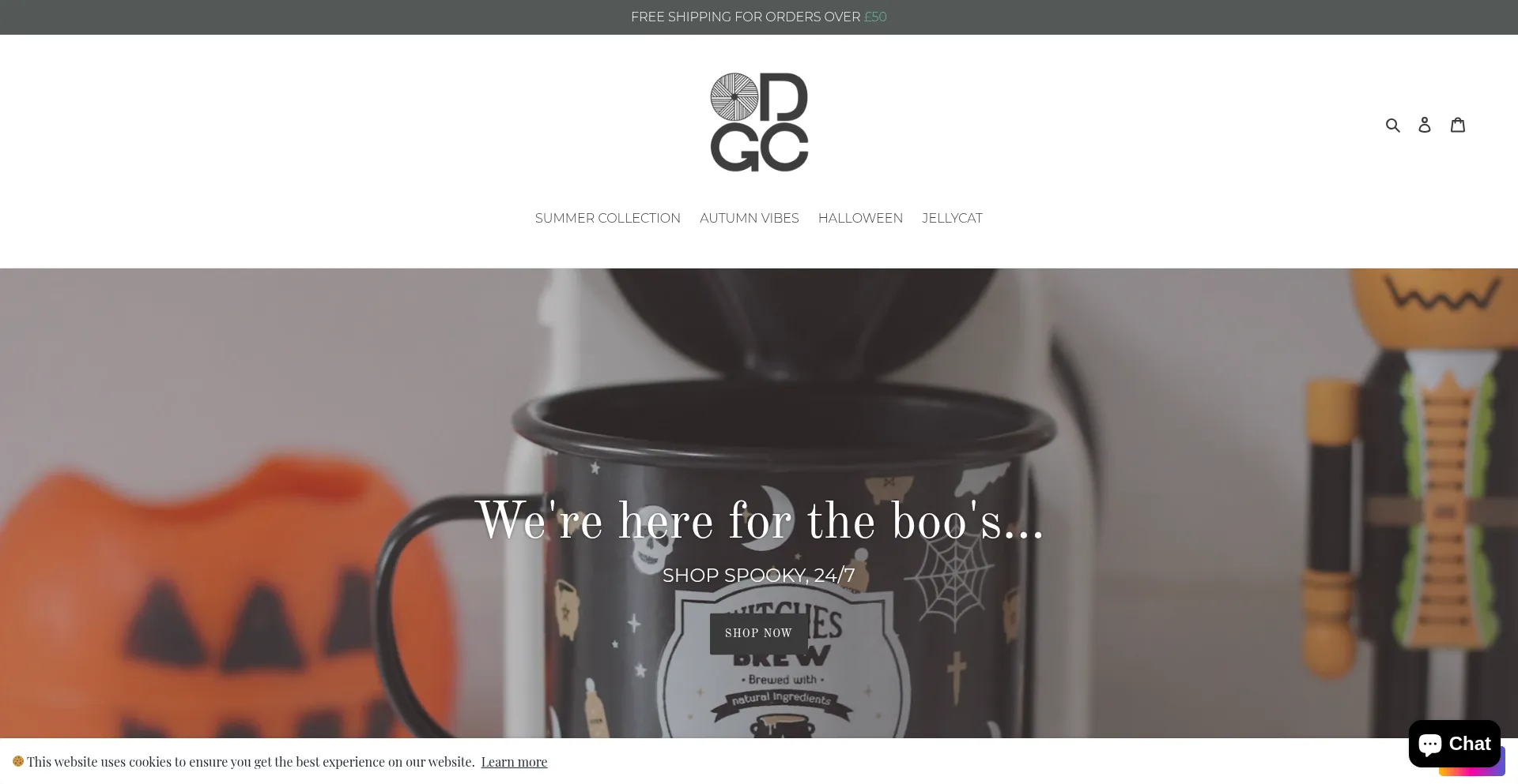 Website screenshot of Derbyshiregiftcentre.co.uk