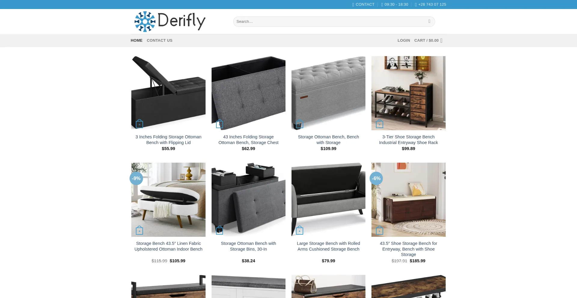 Website screenshot of Derifly.com