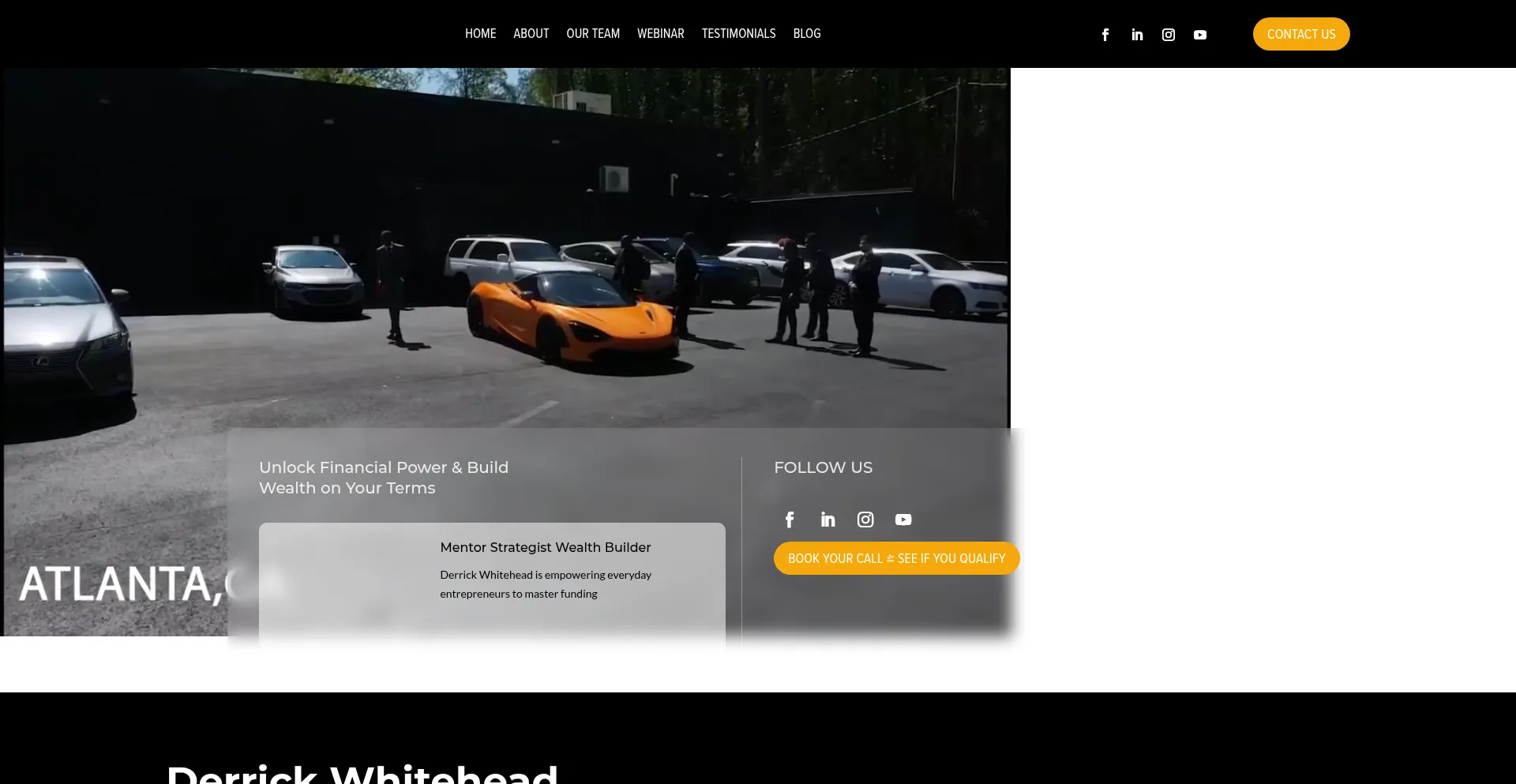 Website screenshot of Derrickwhitehead.com